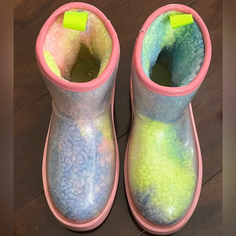 EUC - Cape Robbin - Bayberry Multi-Color Fur Bootie - Woman's Size 7